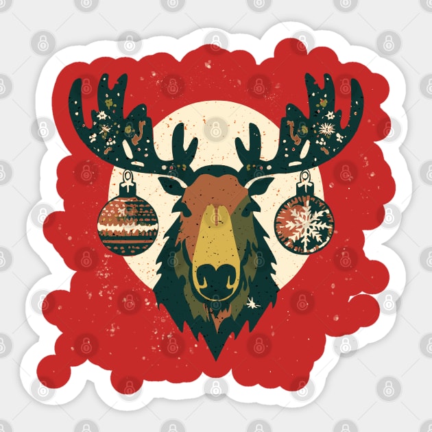 Christmas Moose Sticker by Midcenturydave